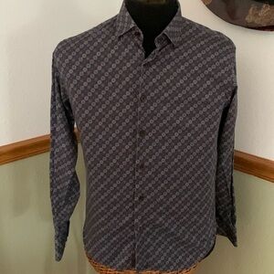 Luchiano Visconti Geometric Print Long Sleeve Buttoned Shirt Medium